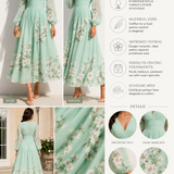 Jeanette | Rochie midi verde deschis